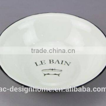 ROUND ENAMEL IRON BOWL photo-1