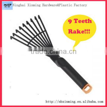 Garden tools 9 teeth plastic garden leaf rake