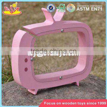 Wholesale TV Shape Girls Wooden Coin Bank Best Deisgn Lovely Wooden Coin Bank With Logo Customize W02A253 photo-3