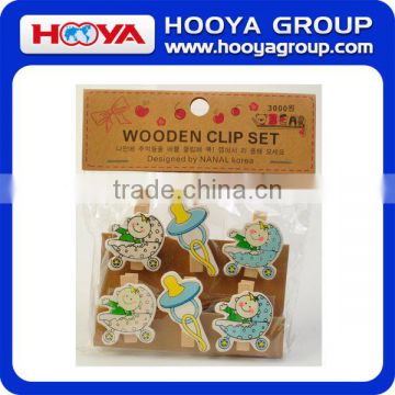 6pcs lovely wooden pegs wooden clip set