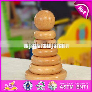 Creative Educational Rainbow Tower Wooden Stacking Toys for Babies W13D077A photo-5