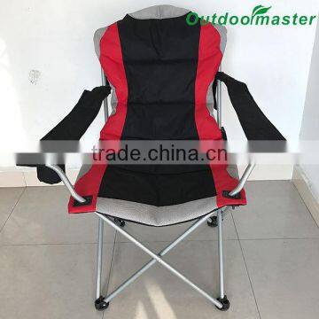 Patio Deluxe Steel Adjustable Red Padded Beach Folding Chair