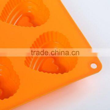 6 Cavity Heart Silicone Mold Cake Pan Baking Chocolate Molds