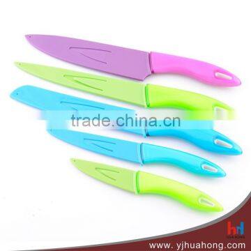 5pcs Colourful Non-stick Stainless Steel Knife Set,kitchen Knife Set With Plastic Cover (HKP-S02) photo-2