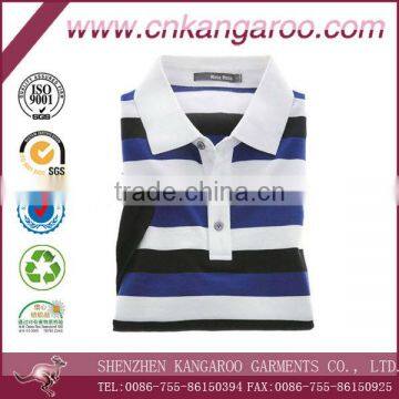 Classic striped pique short sleeves combeded cotton mens trendy polo t-shirts