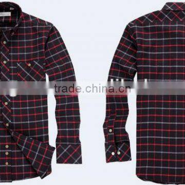 Men's 100% Cotton Twill Plaids Flannel Fashion Shirt With Long Sleeves photo-5