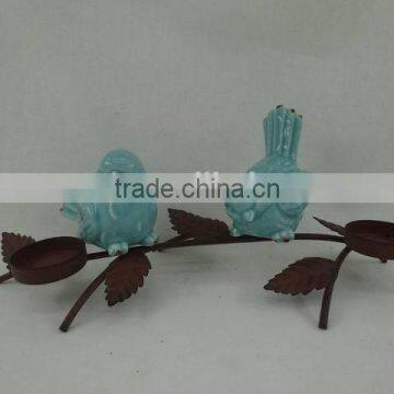 Novelty Ceramic Bird With Rusty Metal Trunk photo-4
