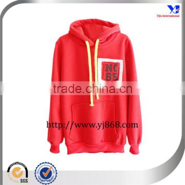 Cheap NO.65 Print Drawstring Red blank hoodies