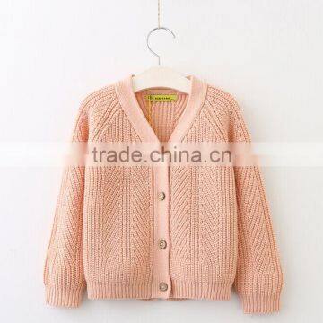 Good Quality V-neck Girl's Cardigan Sweater Design for Children Autumn Wear photo-3