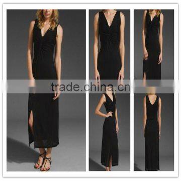 lady wear!12DR092!2012 hot sale black fashion ladies plain maxi dress for summer