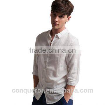 Men's White Linen Shirt HOT! MSRL0042 photo-2