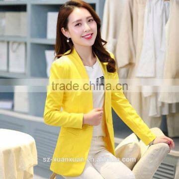 OEM new design slim casual candy office suit women suit 2016