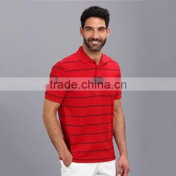 Latest Design Mens Short Sleeve Red Stripe New Design Polo Shirt photo-4