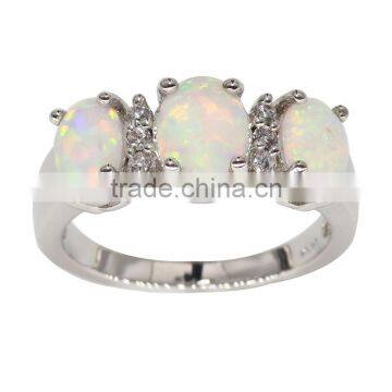 2017 Trendy fashion s925 jewelry elegant white opal stone finger rings for ladies