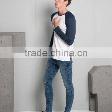 MGOO Customized T-shirt With Shoulder Sleeves Plain Long Sleeve Tshirt Soft Cotton Blank Tee Shirt For Men photo-3