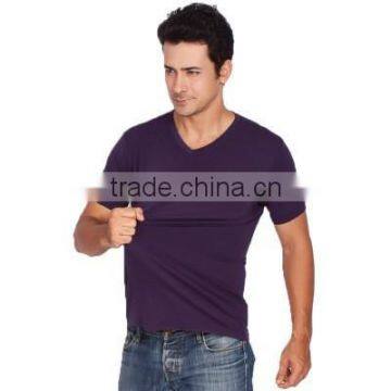 OEM service custom V-neck bamboo t-shirts wholesale china