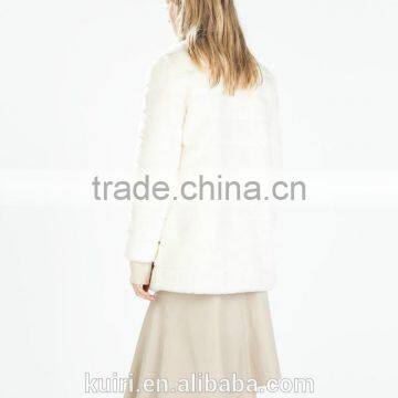 China Garments Factory Winter Fake Fur Coat Woman Lady Rabbit Fur Long Over Coat photo-4