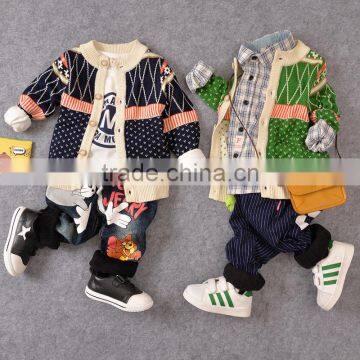 S15308A Fashion hooded designs winter cardigan baby boy sweater