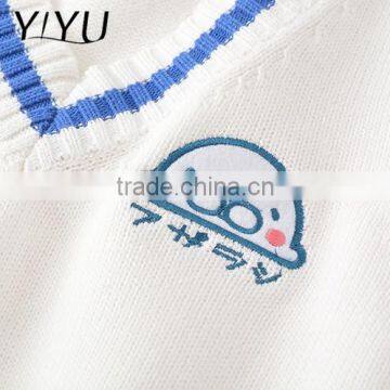 Hot Sale Women White Cotton Japanese School Uniform Sweater Vests photo-3
