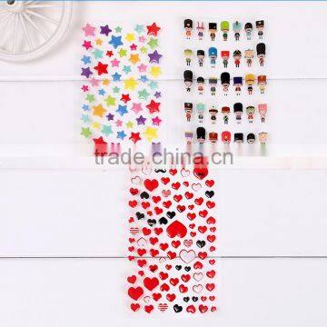 Decoration gel stickers,children carton sticker for education 3D pop-up crystal sticker