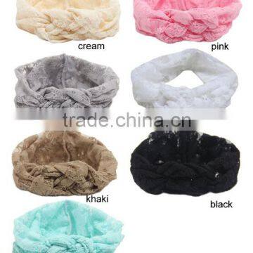Kids Girl Elastic Lace Cross Headband, Elastic Lace Headband for Kids photo-2