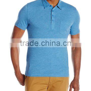 Men's Jersey Cotton Slub Polo Tee Shirt With Pocket photo-3