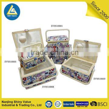 Single Handle Sewing Baskert With Sewing Kit Accessories , Various Colors And Patterns photo-6