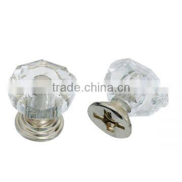 Wholesale Silver Tone Clear Faceted Plastic Jewelry Wooden Box Pull Handle Knobs