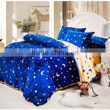 China Wholesale 3d Night Stars Print Bedding Sets Flannel Blanket