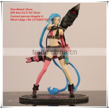 Game Toys Jinx action figure LOL Jinx PVC dolls 26cm Jinx League of Legends Collectble action Figure