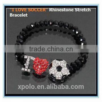 XP-MB-10565 FACTORY PRICE Wholesale Sport Jewelry Metal Zinc Alloy Soccer Ball Bracelet Jewelry