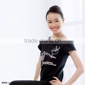 Dance wear style print women tee shirt