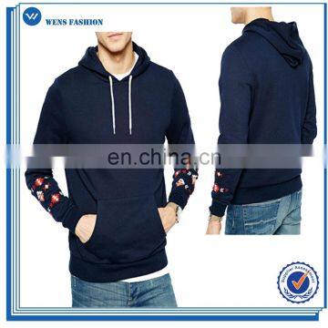 Custom Men Blue Aztec Sleeve Printed Sweatshirt Hoodie