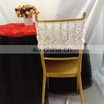 New Arrival Luxury Fashion White Chair Band Rose Chair Sashes