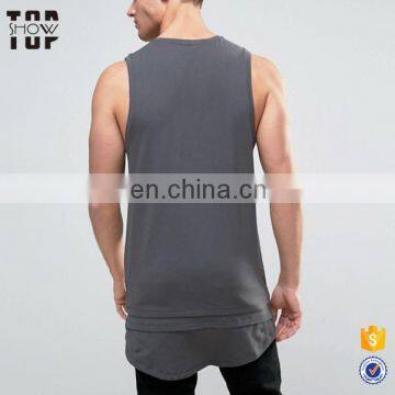 Alibaba online shopping clothing longline t shirt chest pocket mens tank top