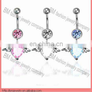 crystal angel wing belly piercing jewelry navel rings