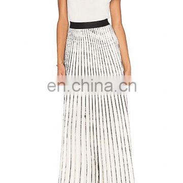 Latest design long pleated skirt models top designs