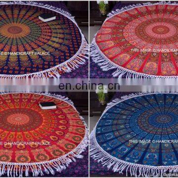 Ethnic Mandala Round Wall Hangings Tapestry Throw Bohemian 72" Round Hippie Beach Throw Yoga Mat