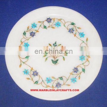 Marble Inlay Plate Indian Inlay Marble Plate