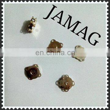 JM snap button magnet with sewing holes brass coating