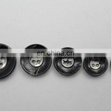 Black 4 metal hole polyester button for apparel