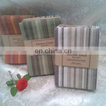 Kitchen good quality plain checked cotton woven kitchen towel set