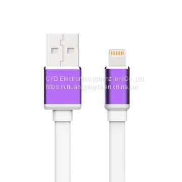 Flat lightning-USB cable for iPhone 5/5S/6/6S/6 Plus, OEM orders are welcome