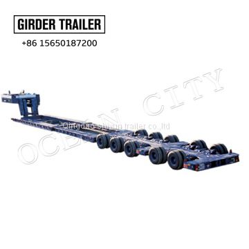 Heavy duty width extendable hydraulic huge 60tons tank transport low bed big Ship trailer for sale