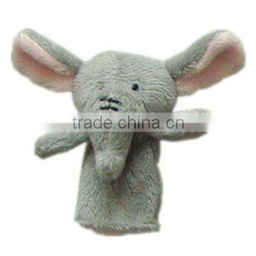 10cm elephant shape kids plush finger puppet