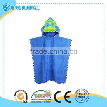 2015 latest fashion kids poncho with animal cap by factory price