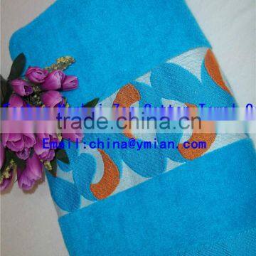 100% Printed Cotton Fabric Beautiful Blue Towels