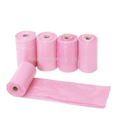 Pink Color Water Soluble Dog Poop Bags Flushable Dog Waste Bags 100% Biodegradable