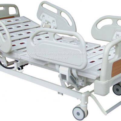 Patient Adjustable Control Healthcare High Quality 5-Function Electric Medical Blue Emergency Used Trolley Transfer Hospital Bed