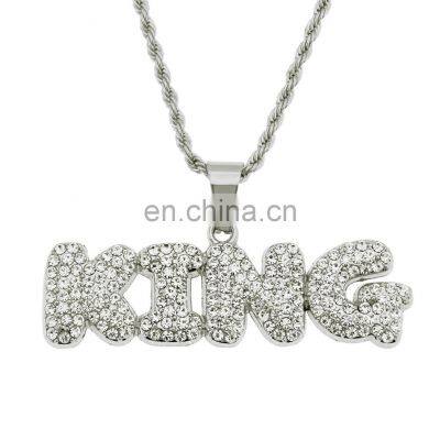 Custom Jewelry BLING Hiphop DIY Baguette name necklace personalised Letter Mens Miami Cuban Chain necklace